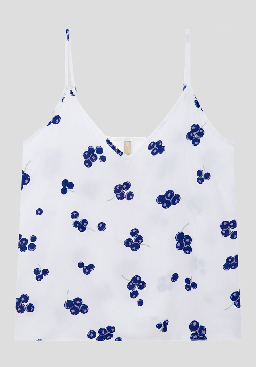 Pijama Curto em Viscose Estampado, MIRTILO OFF. Pijama Curto em Viscose Estampado, MIRTILO OFF, large.