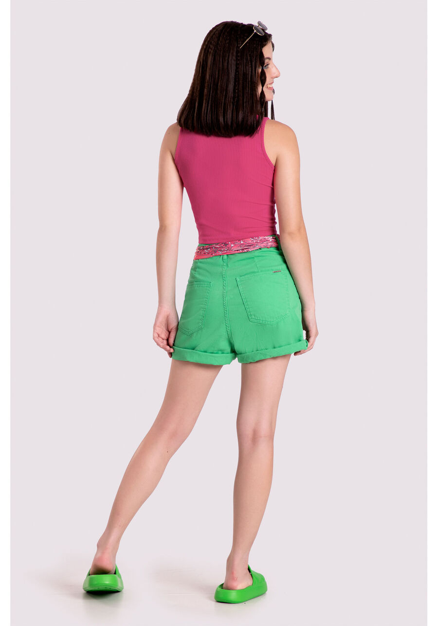 Regata Juvenil Canelada com Gola Alta, ROSA AMETHYST. Regata Juvenil Canelada com Gola Alta, ROSA AMETHYST, large.