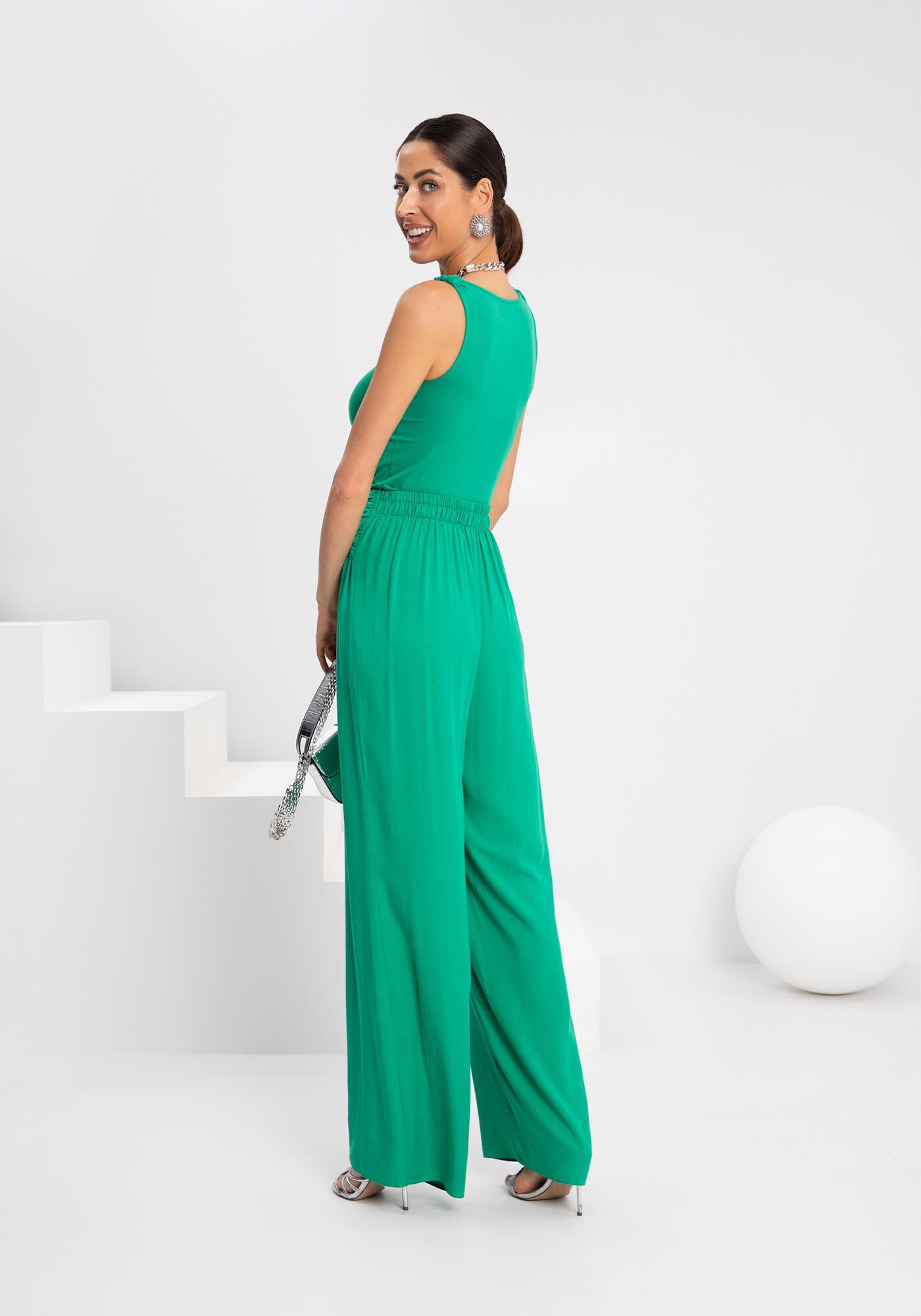 Cal&ccedil;a Pantalona De Cintura Alta Com Tor&ccedil;&atilde;o No C&oacute;s, , large.