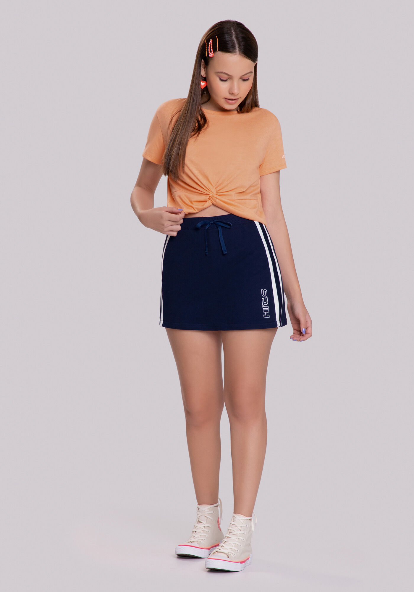 Shorts Saia Moletom Juvenil, MARINHO ACTION, large.