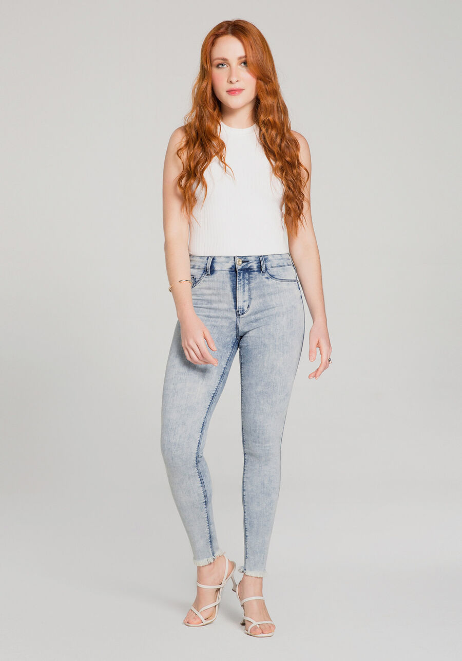 Calça Jeans Skinny Cropped Fit For Me, JEANS. Calça Jeans Skinny Cropped Fit For Me, JEANS, large.