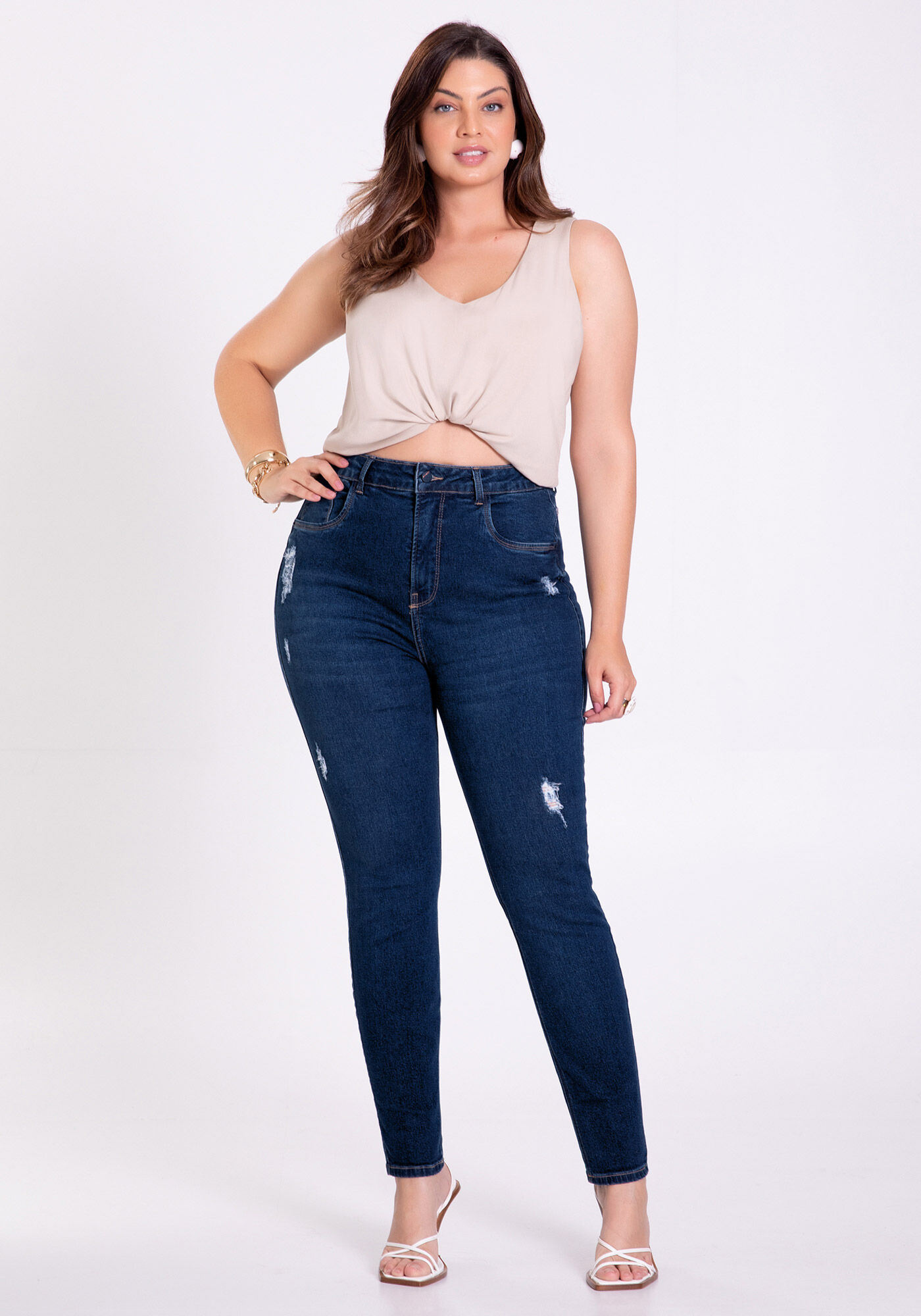 Calça chapa barriga muito mais jeans 2025