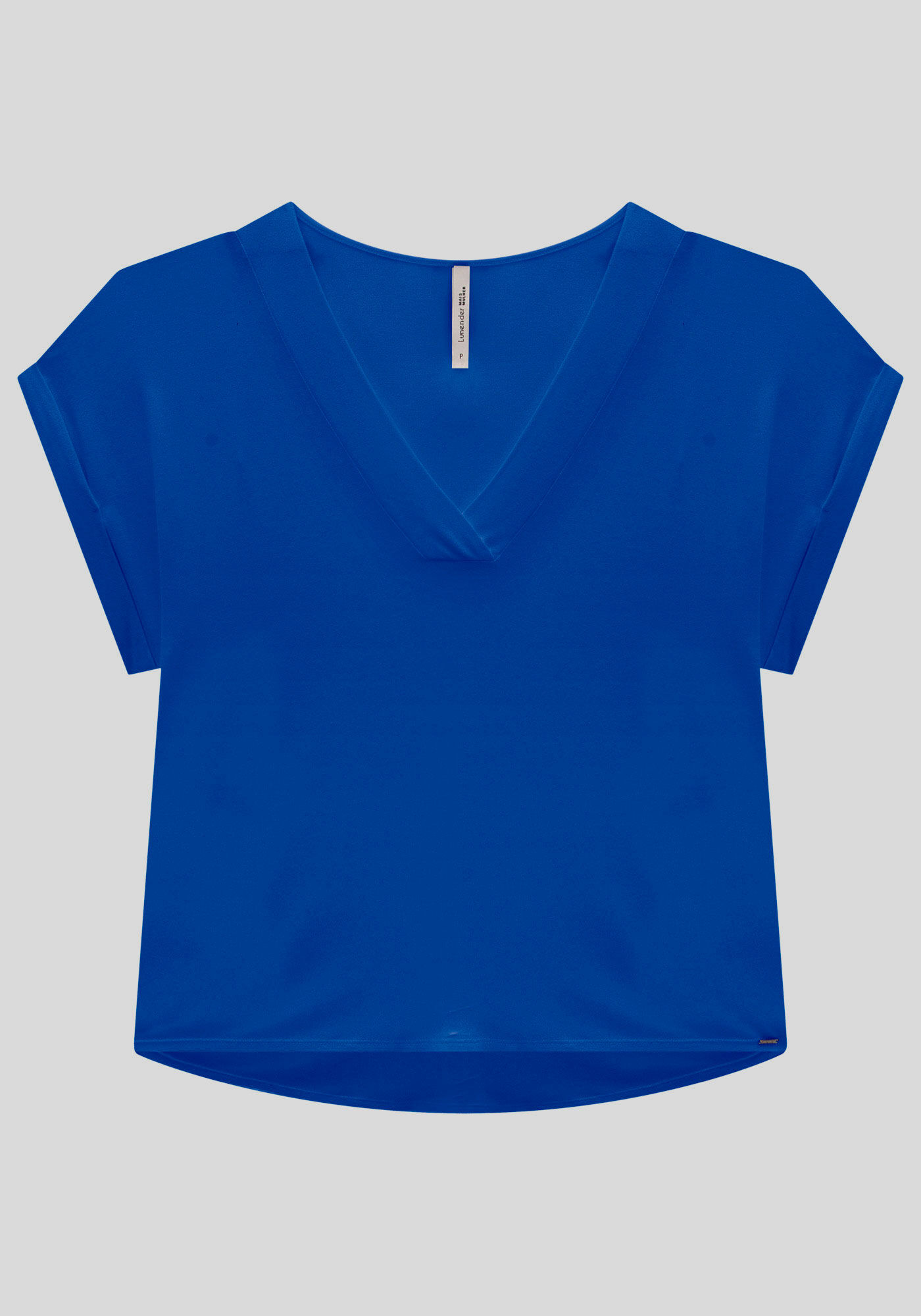 Blusa Plus Size em Malha Viscose com Decote V, , large.
