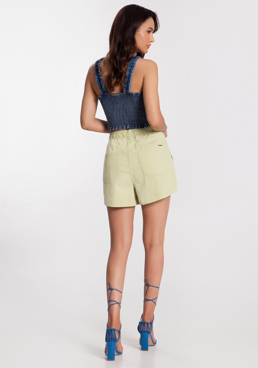 Shorts Sarja Bomber com Elástico Cós, . Shorts Sarja Bomber com Elástico Cós, , large.
