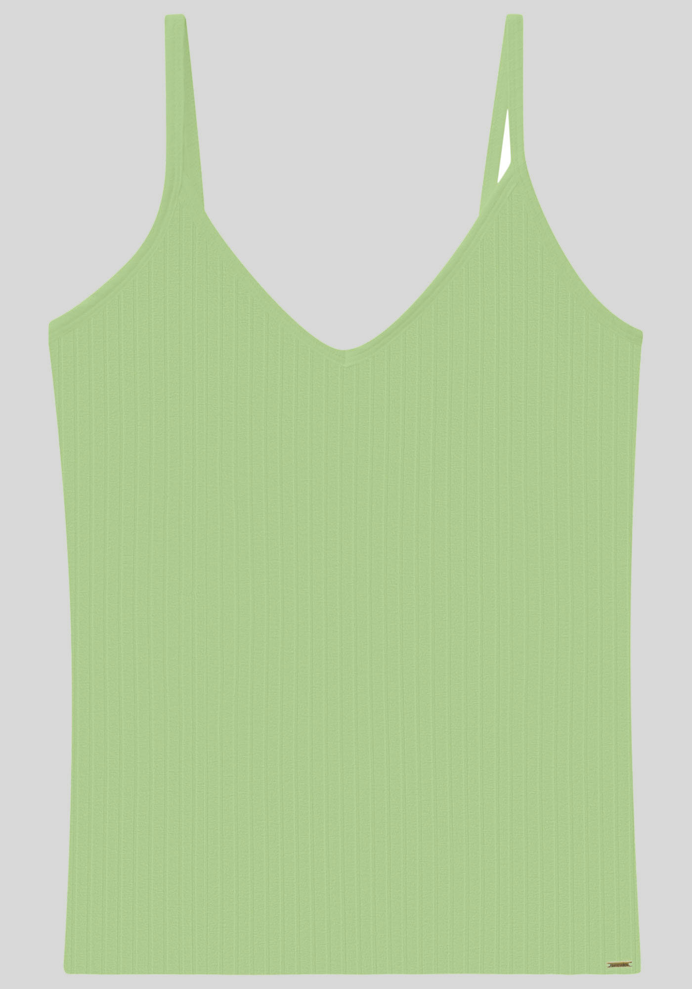 Blusa Regata B&aacute;sica De Al&ccedil;as Finas Em Malha Canelada, , large.