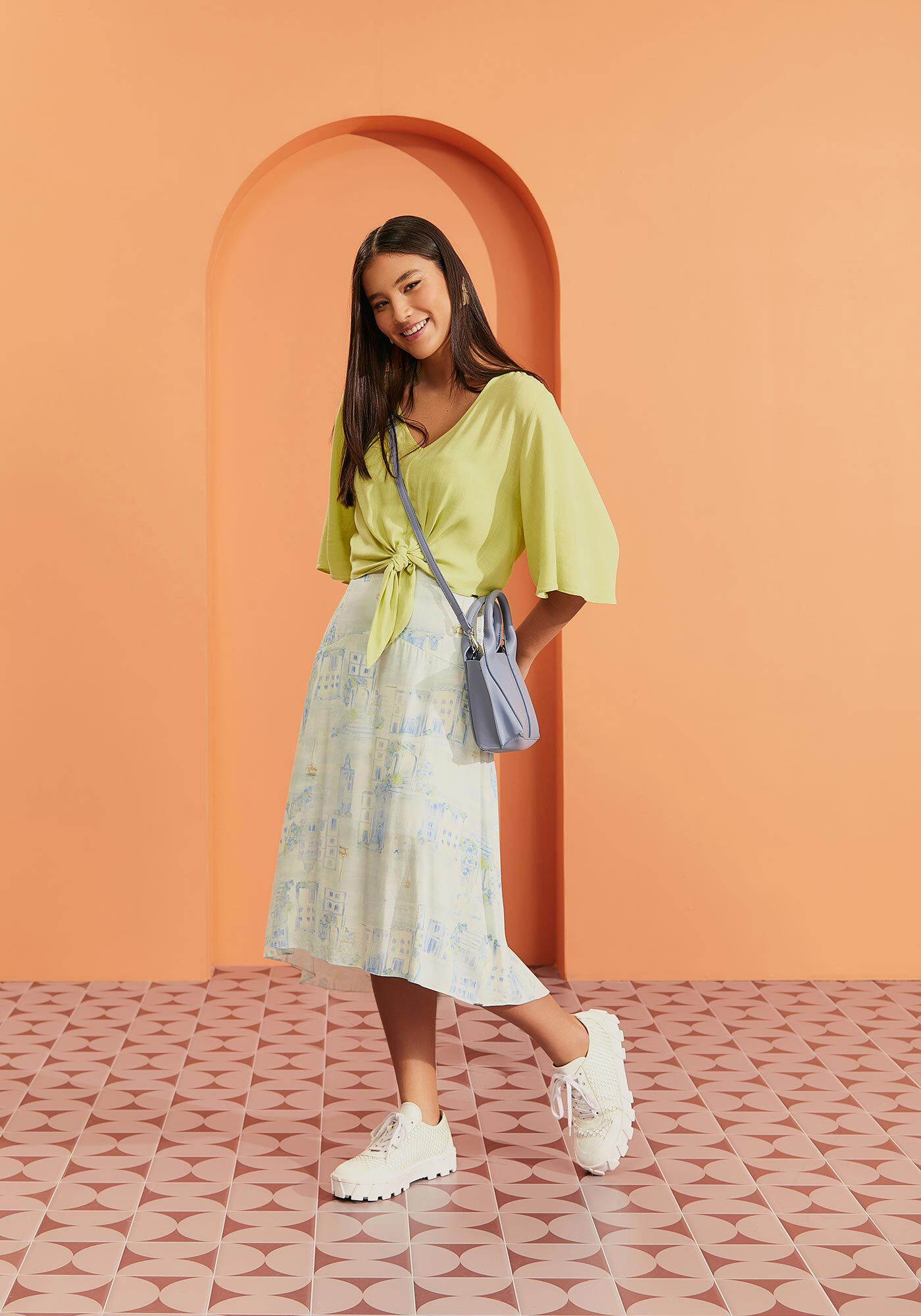 Saia pantacourt estampada sale