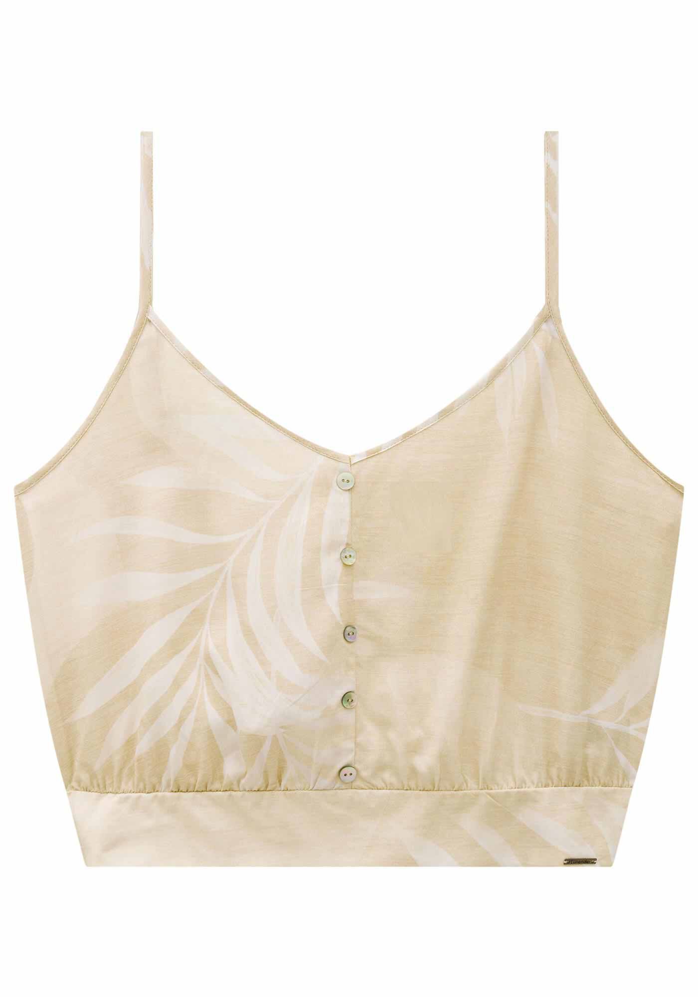 Blusa Cropped Rayon Bali com Bot&otilde;es, BEGE ATACAMA, large.