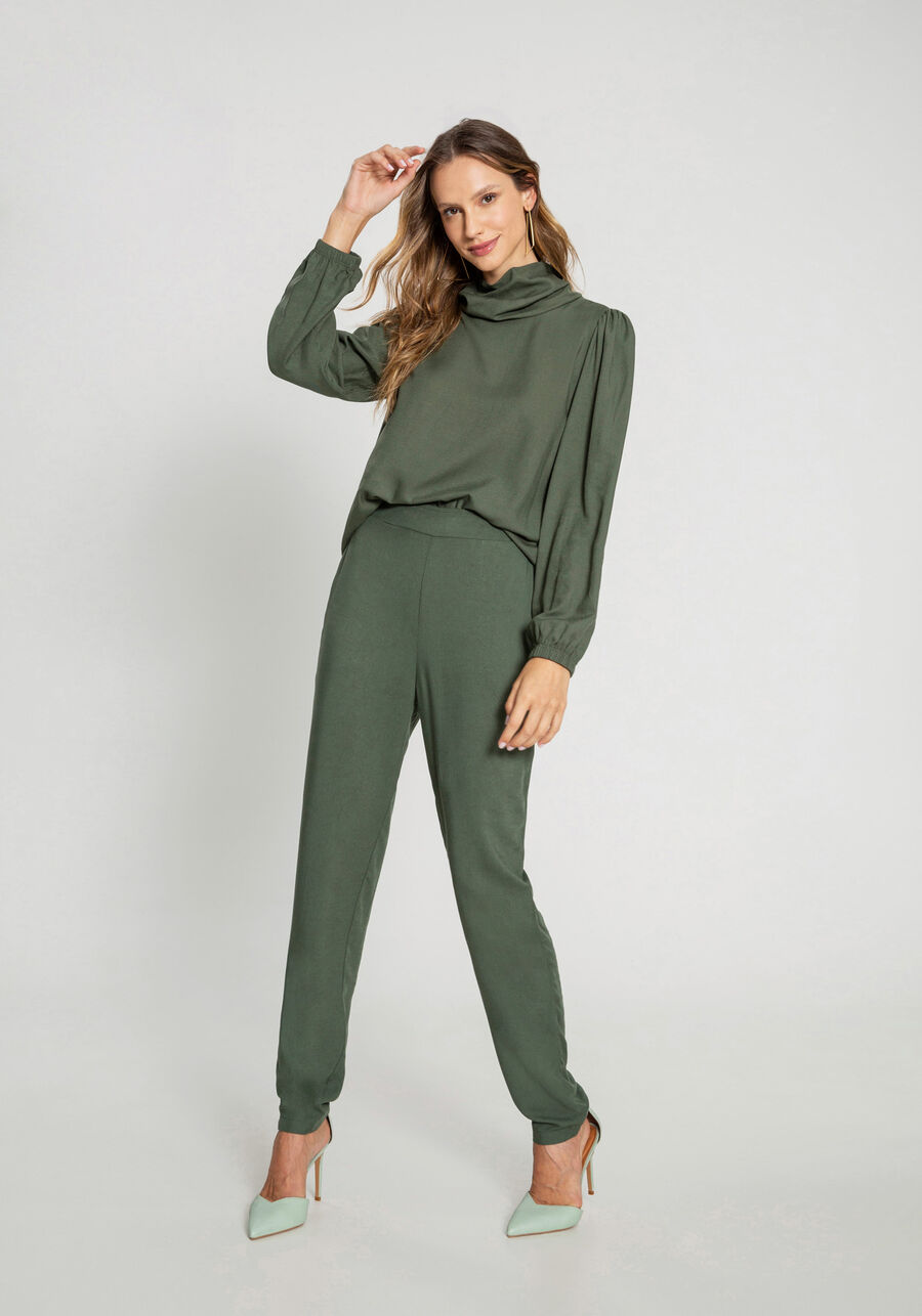 Blusa Ampla em Viscose Gola Alta, . Blusa Ampla em Viscose Gola Alta, , large.