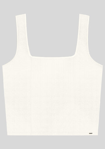 Blusa Básica Plus Size com Decote Quadrado, BRANCO OFF WHITE, large.
