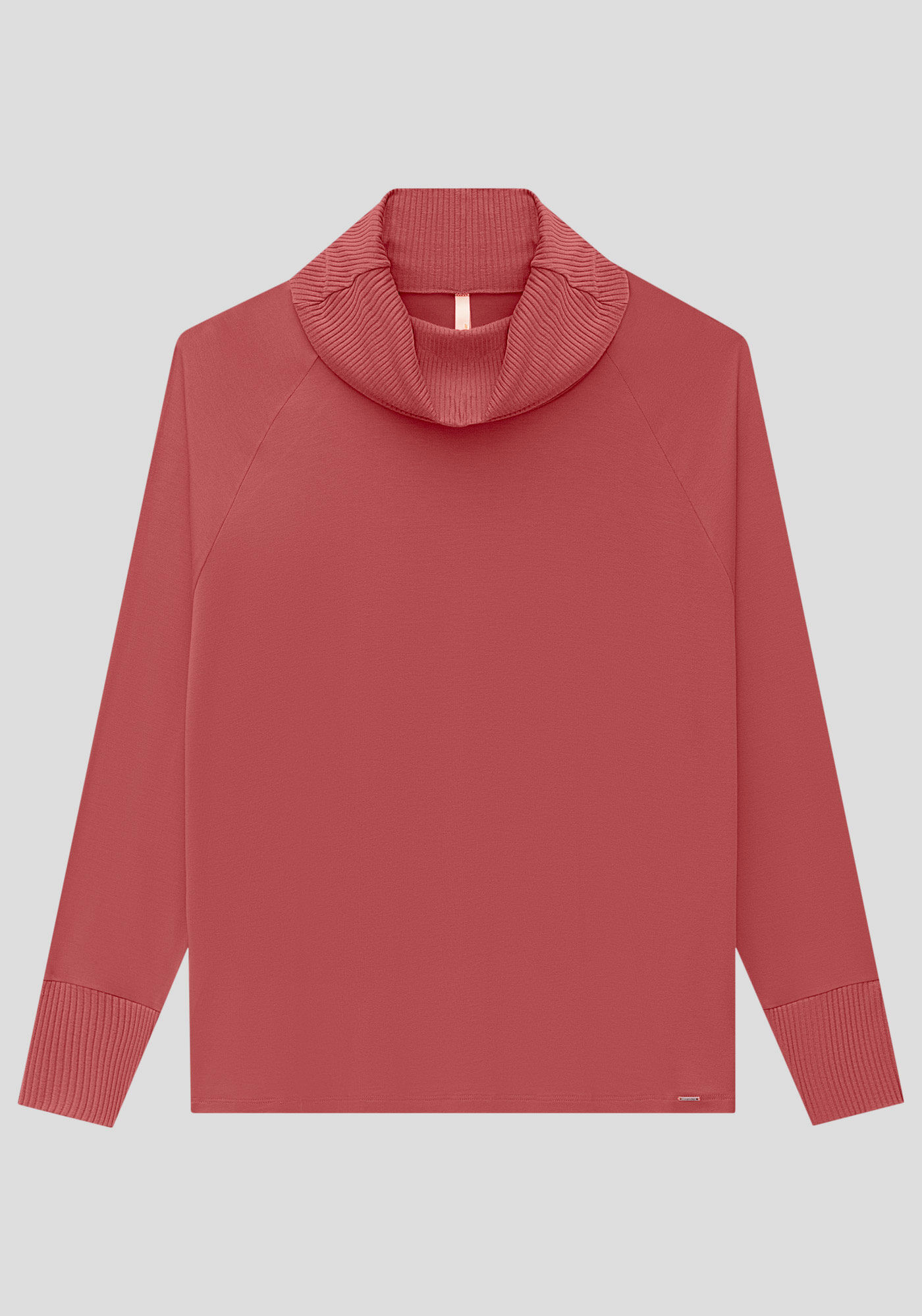 Blusa Plus Size em Viscose com M&aacute;xi Gola, VERMELHO CEDRO-ROSA, large.