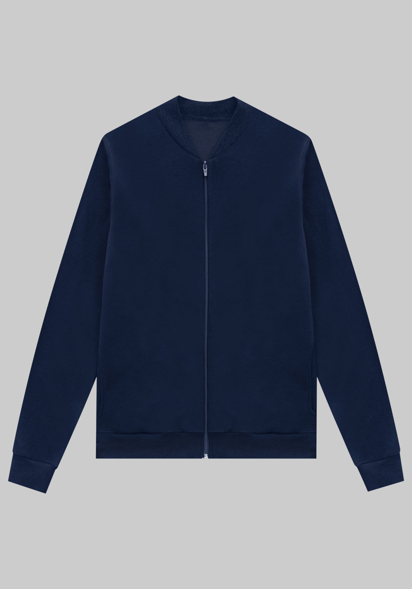 Jaqueta Com Z&iacute;per Em Moletom Felpado, , large.
