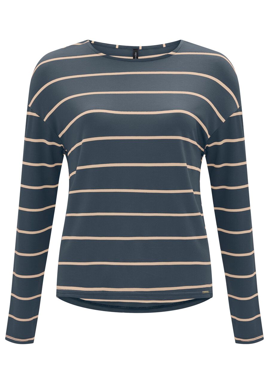 Blusa Mullet De Mangas Longas Em Malha Listrada, . Blusa Mullet De Mangas Longas Em Malha Listrada, , large.