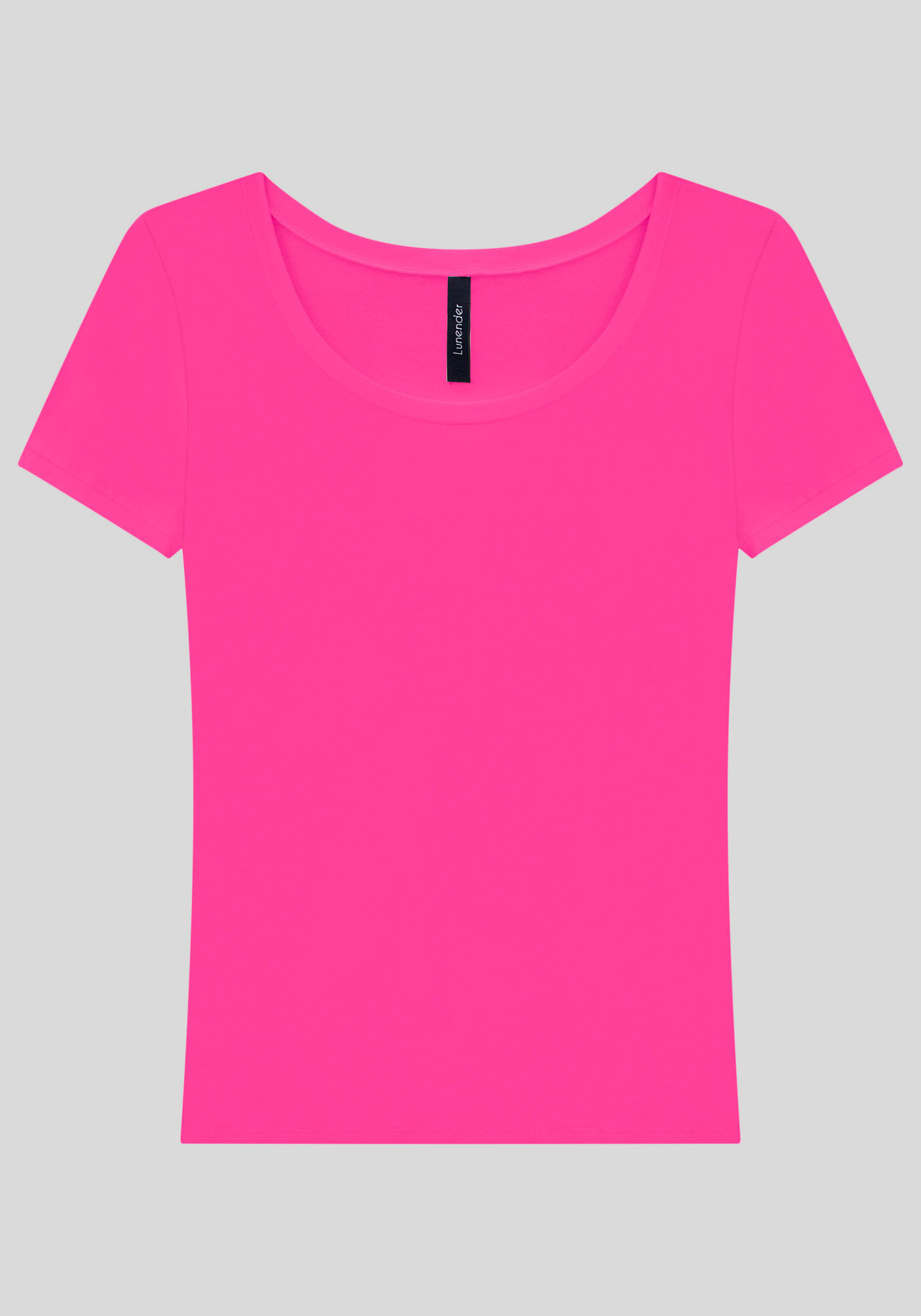 Blusa B&aacute;sica Lisa De Mangas Curtas Em Malha De Viscose, , large.