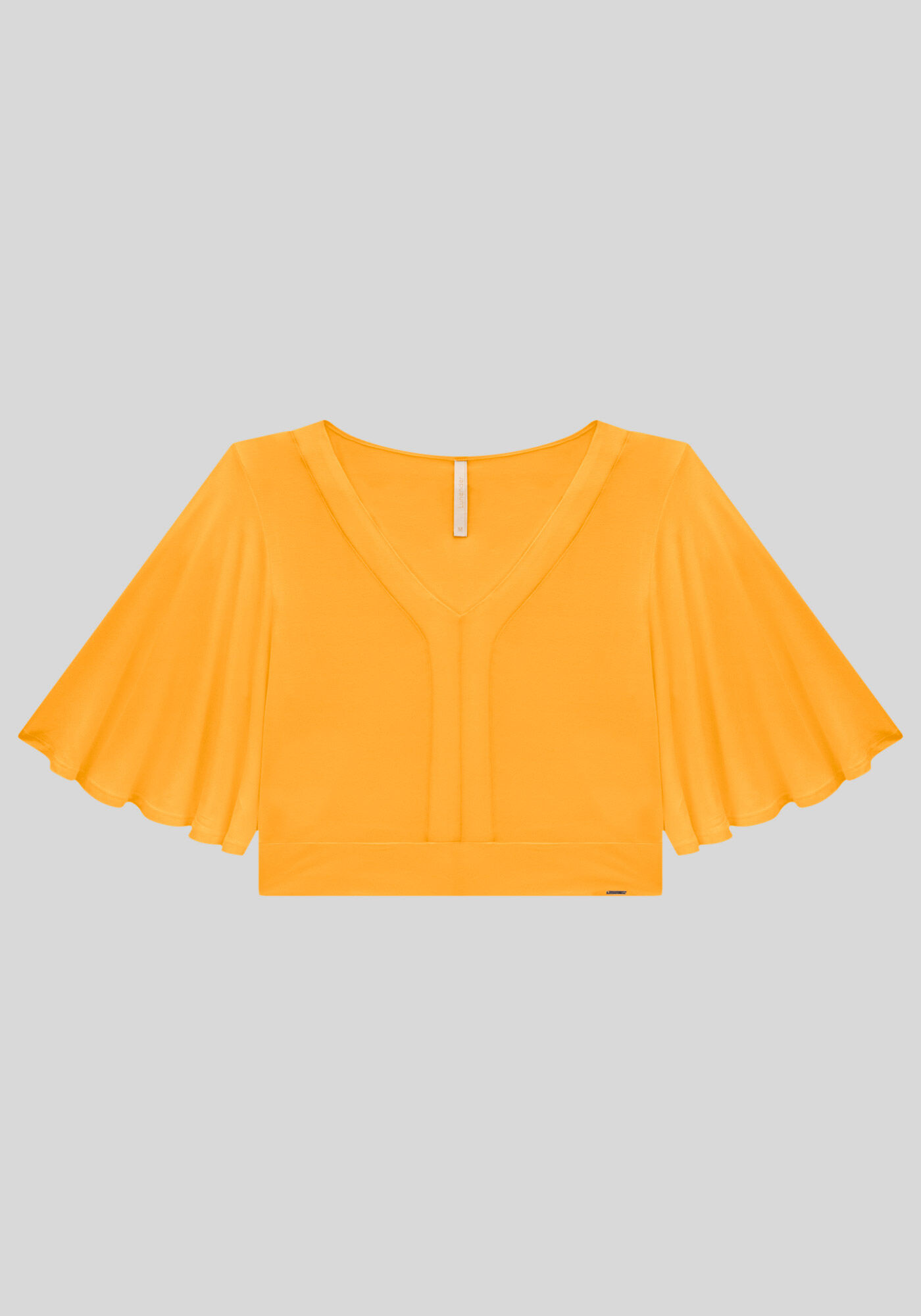 Blusa Cropped em Malha Viscose com Manga Flare, , large.