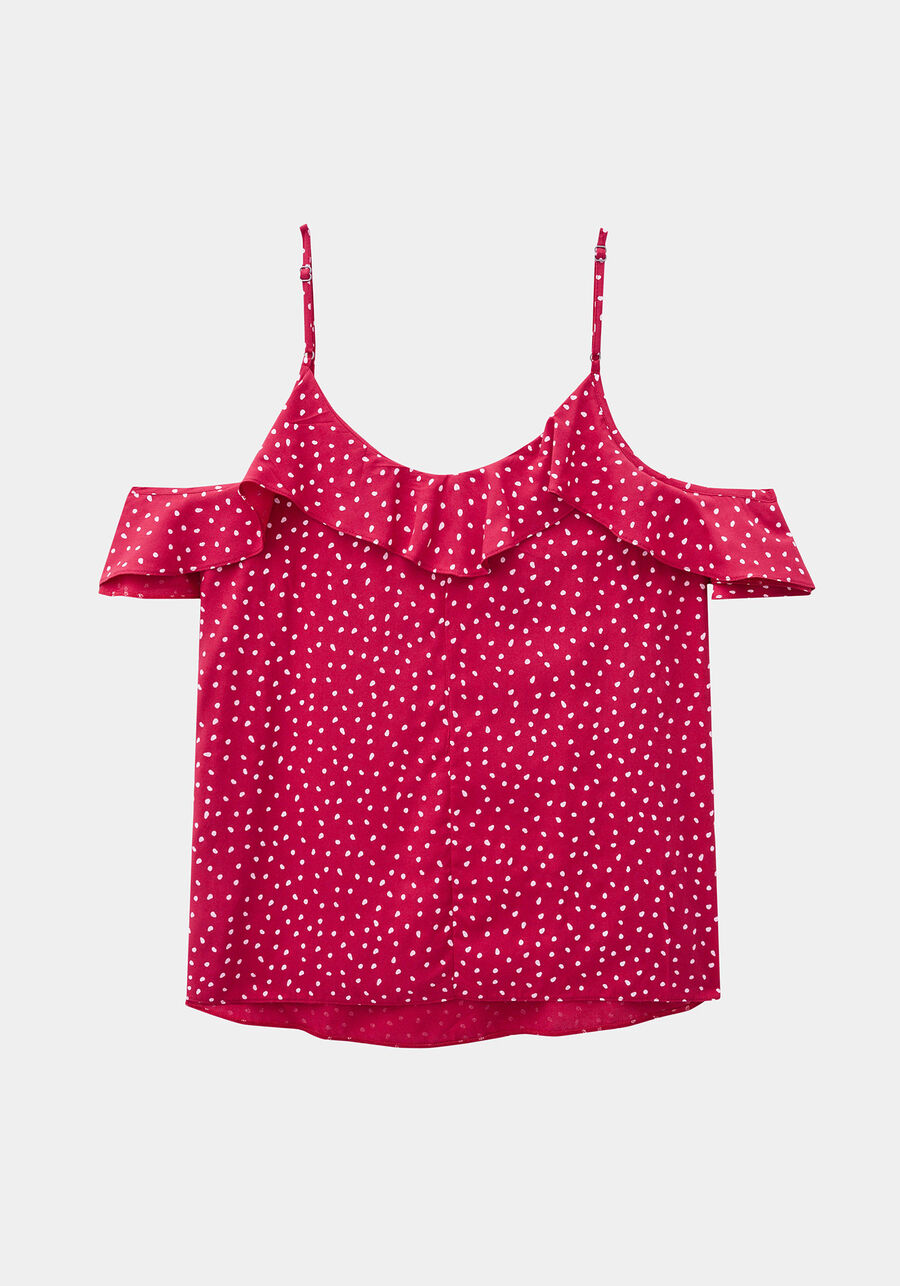 Blusa Alcinha com Babado Tecido  Rayon, VERMELHO SKETCH, large.