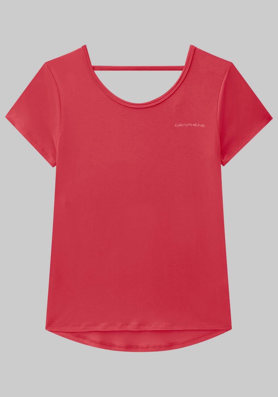 Blusa em Malha Viscose com Recorte Costas, SALMAO LOBSTER. Blusa em Malha Viscose com Recorte Costas, SALMAO LOBSTER, large.