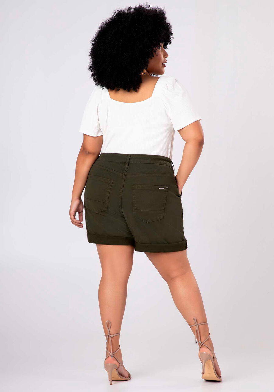 Shorts Boyfriend Plus Size Com Bolsos Em Sarja Com Elastano, . Shorts Boyfriend Plus Size Com Bolsos Em Sarja Com Elastano, , large.