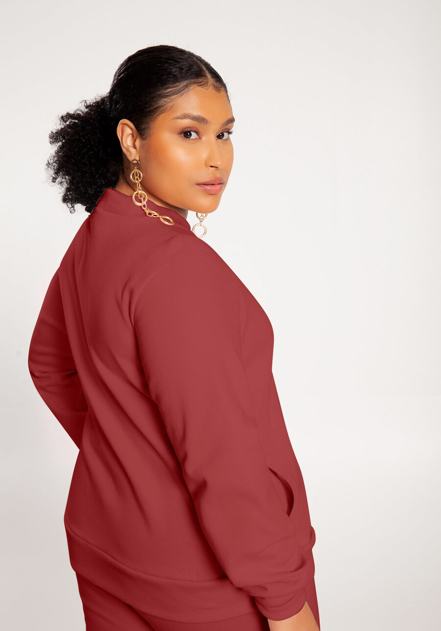 Jaqueta Plus Size Em Moletom Felpado De Algodão Com Zíper, . Jaqueta Plus Size Em Moletom Felpado De Algodão Com Zíper, , large.
