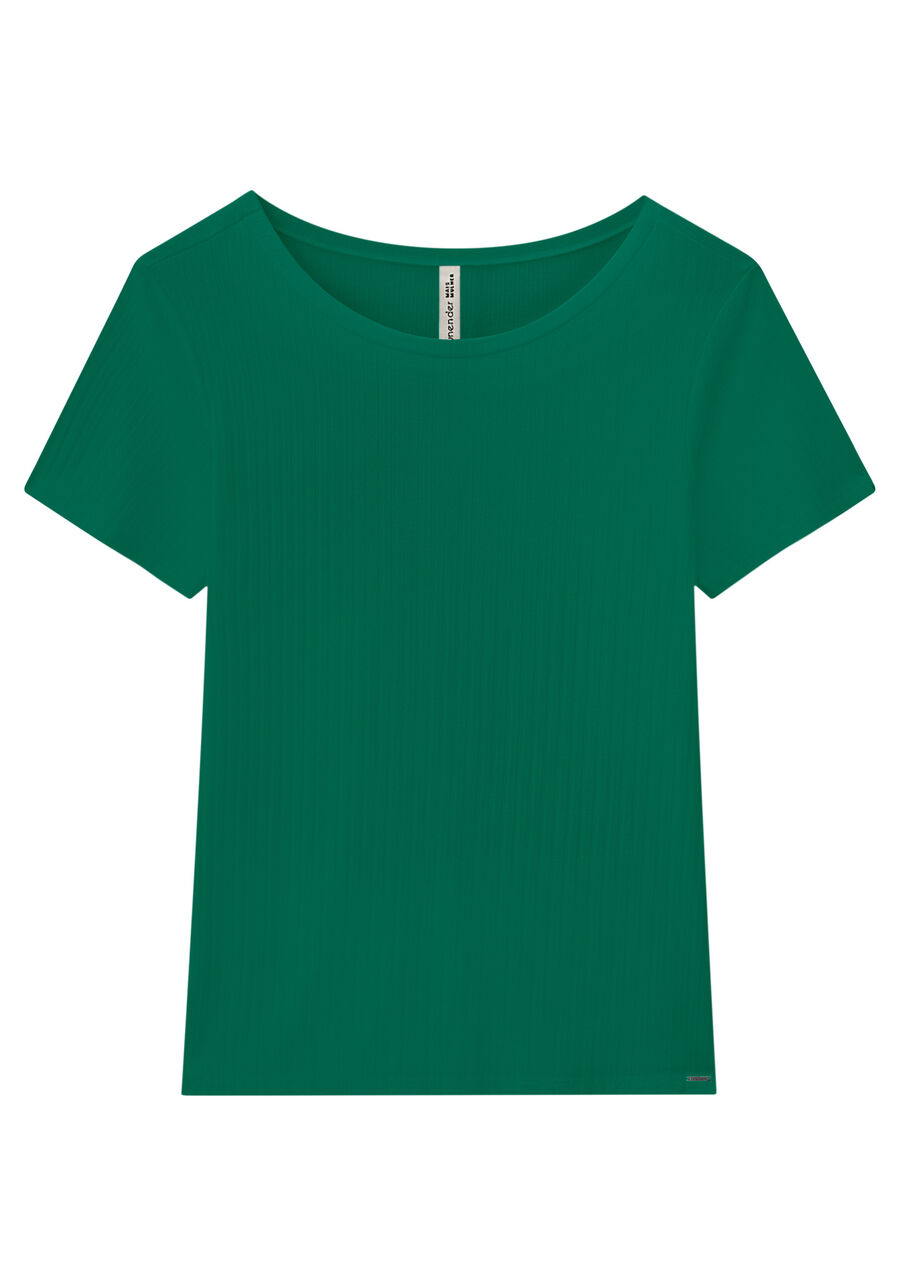Blusa De Mangas Curtas Em Malha Canelada De Viscose, . Blusa De Mangas Curtas Em Malha Canelada De Viscose, , large.