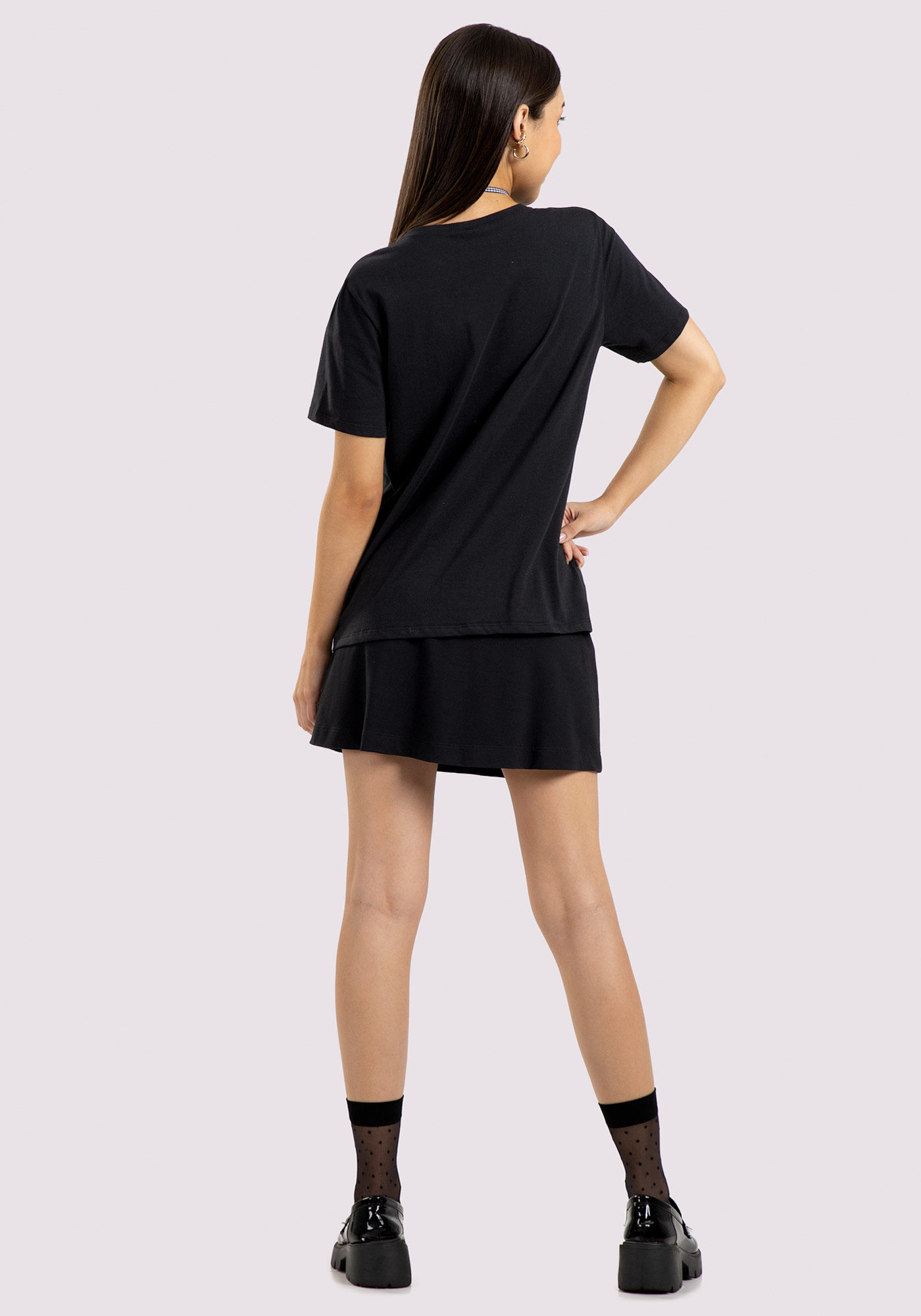 Shorts-Saia Juvenil com Pregas, PRETO REATIVO, large.