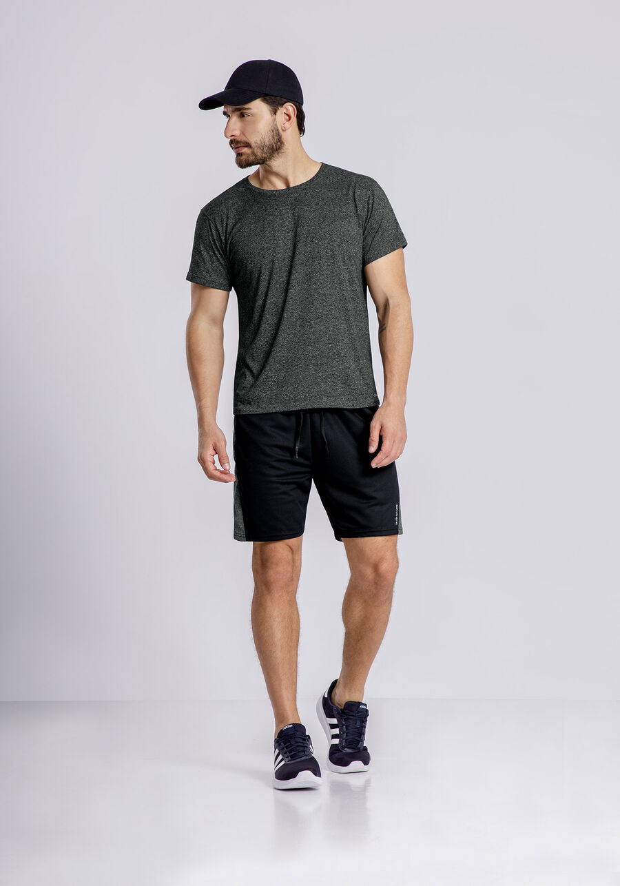 Camiseta Reta Básica De Mangas Curtas Em Malha De Poliamida, . Camiseta Reta Básica De Mangas Curtas Em Malha De Poliamida, , large.