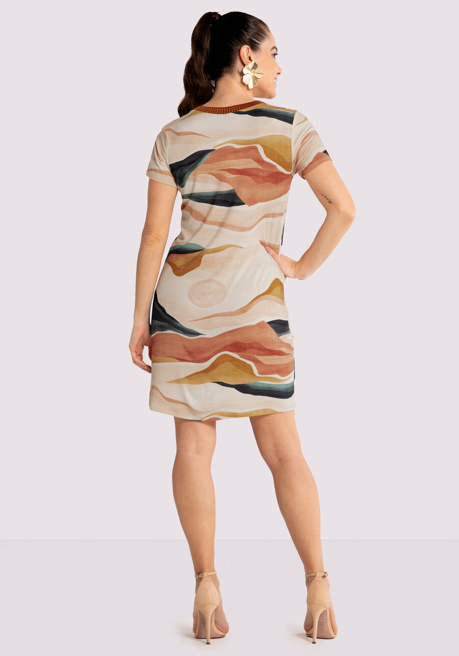 Vestido Curto Estampado em Viscose com Retilínea, . Vestido Curto Estampado em Viscose com Retilínea, , large.