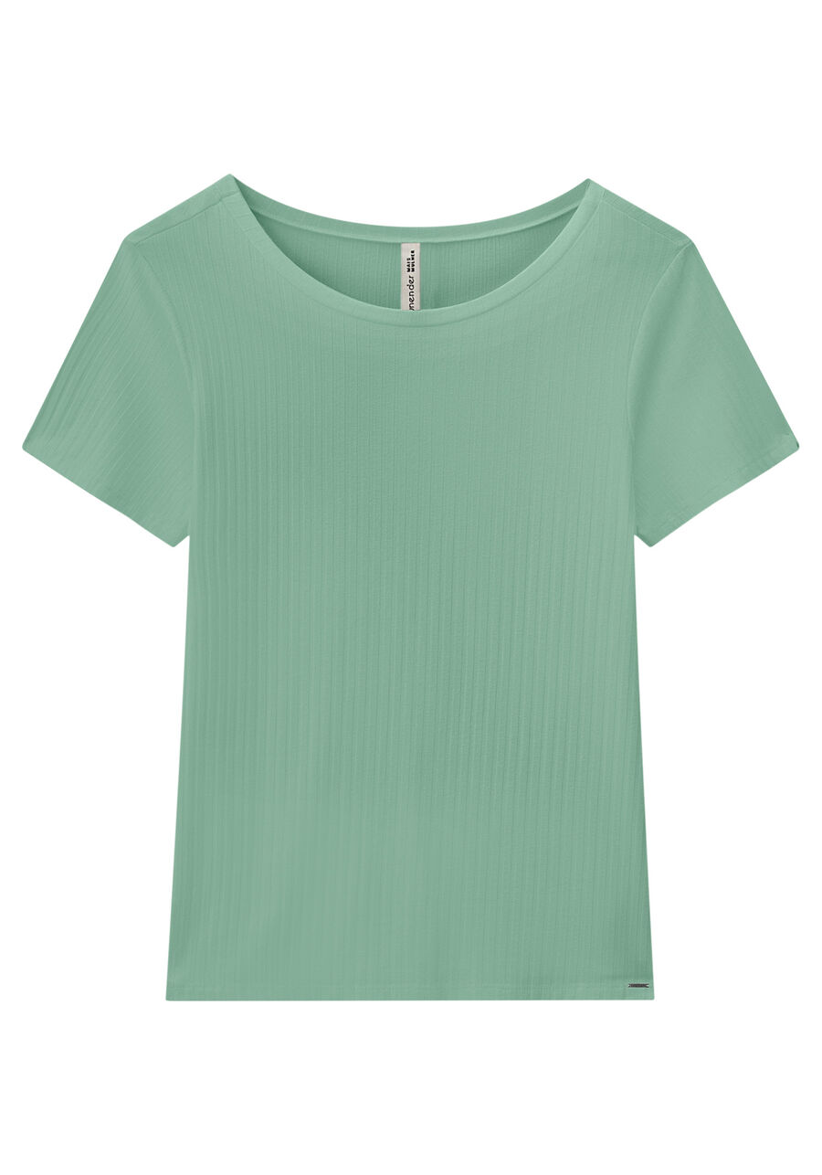 Blusa De Mangas Curtas Em Malha Canelada De Viscose, . Blusa De Mangas Curtas Em Malha Canelada De Viscose, , large.