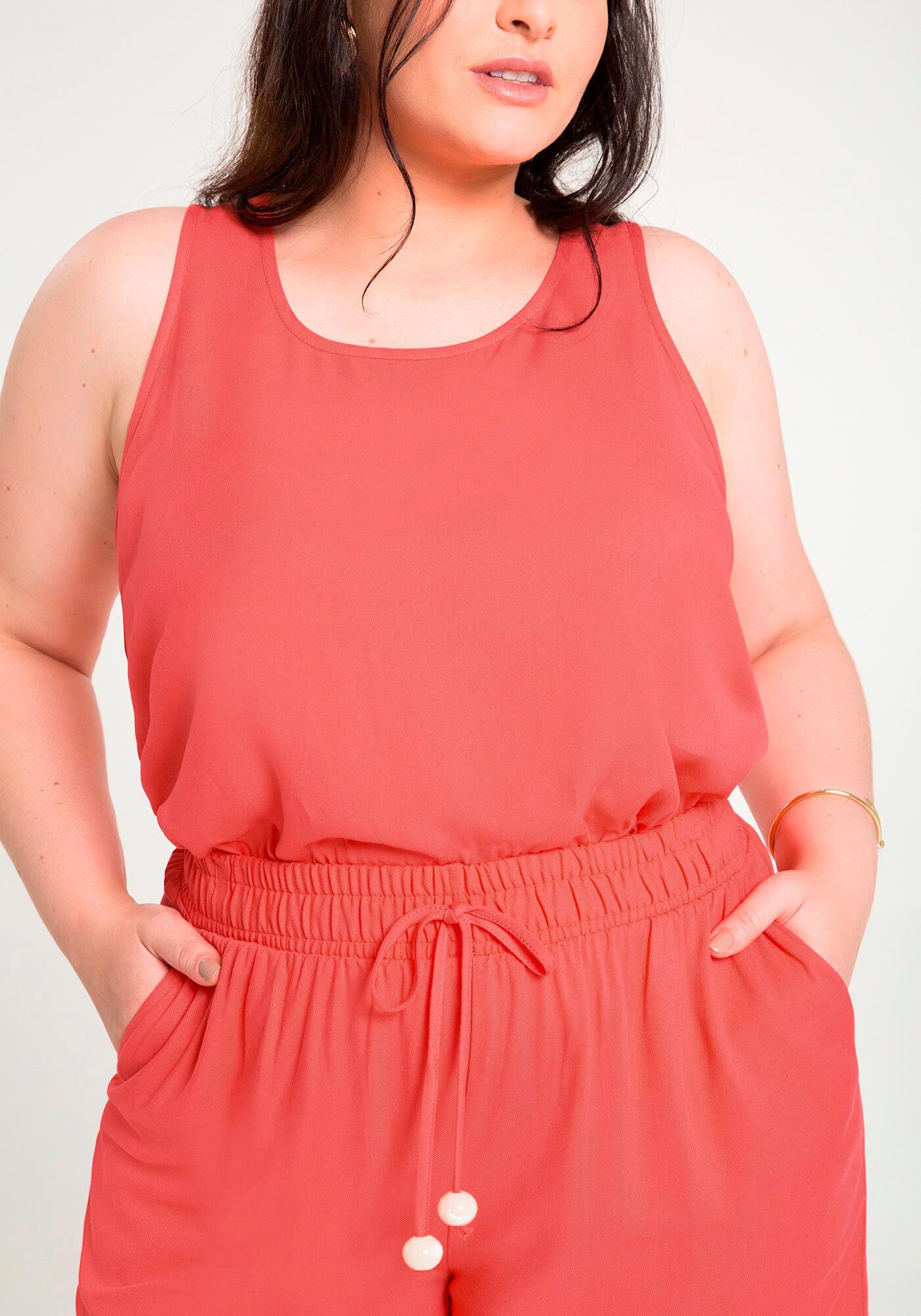 Conjunto Plus Size Curto em Viscose Lunender