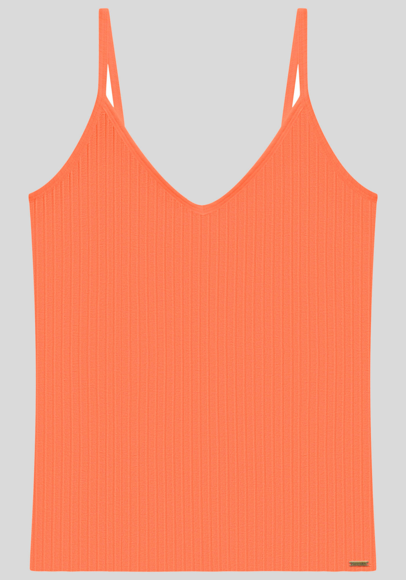 Blusa Regata B&aacute;sica De Al&ccedil;as Finas Em Malha Canelada, , large.