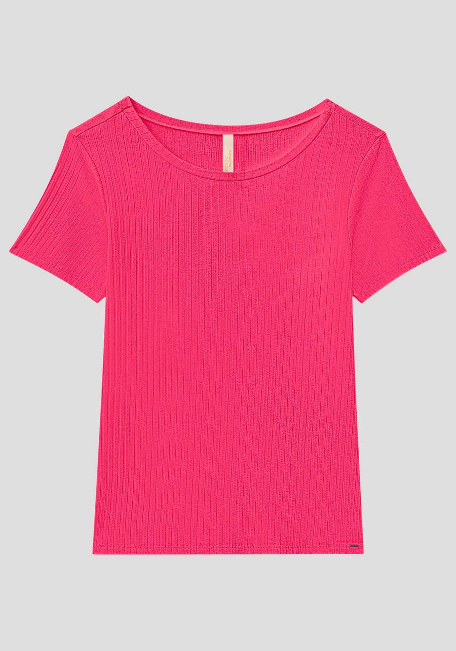 Blusa De Mangas Curtas Em Malha Canelada De Viscose, . Blusa De Mangas Curtas Em Malha Canelada De Viscose, , large.