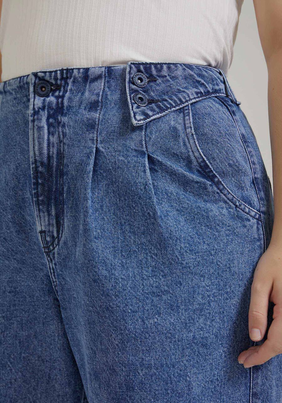 Calça Jeans Slouchy Plus Size com Recorte Cós, JEANS. Calça Jeans Slouchy Plus Size com Recorte Cós, JEANS, large.