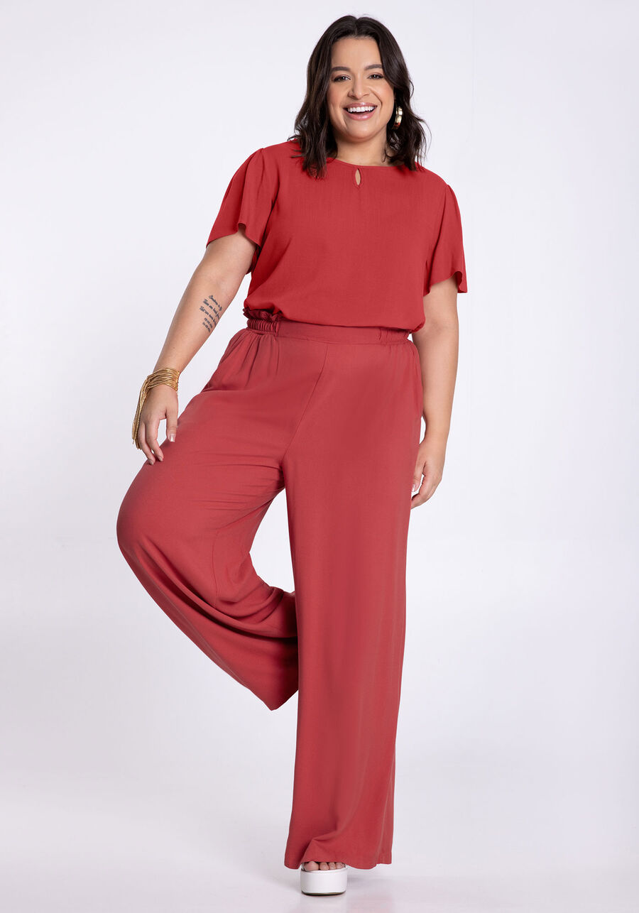 Blusa Plus Size em Viscose com Manga Flare, . Blusa Plus Size em Viscose com Manga Flare, , large.