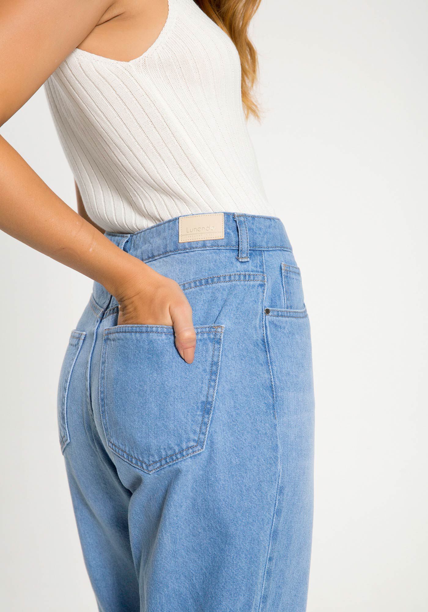 Cal&ccedil;a Jeans Mommy com Destroyed Joelhos, JEANS, large.