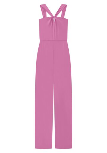 Macacão Longo em Malha Crepe com Torção Decote, VIOLETA TWIGG. Macacão Longo em Malha Crepe com Torção Decote, VIOLETA TWIGG, large.