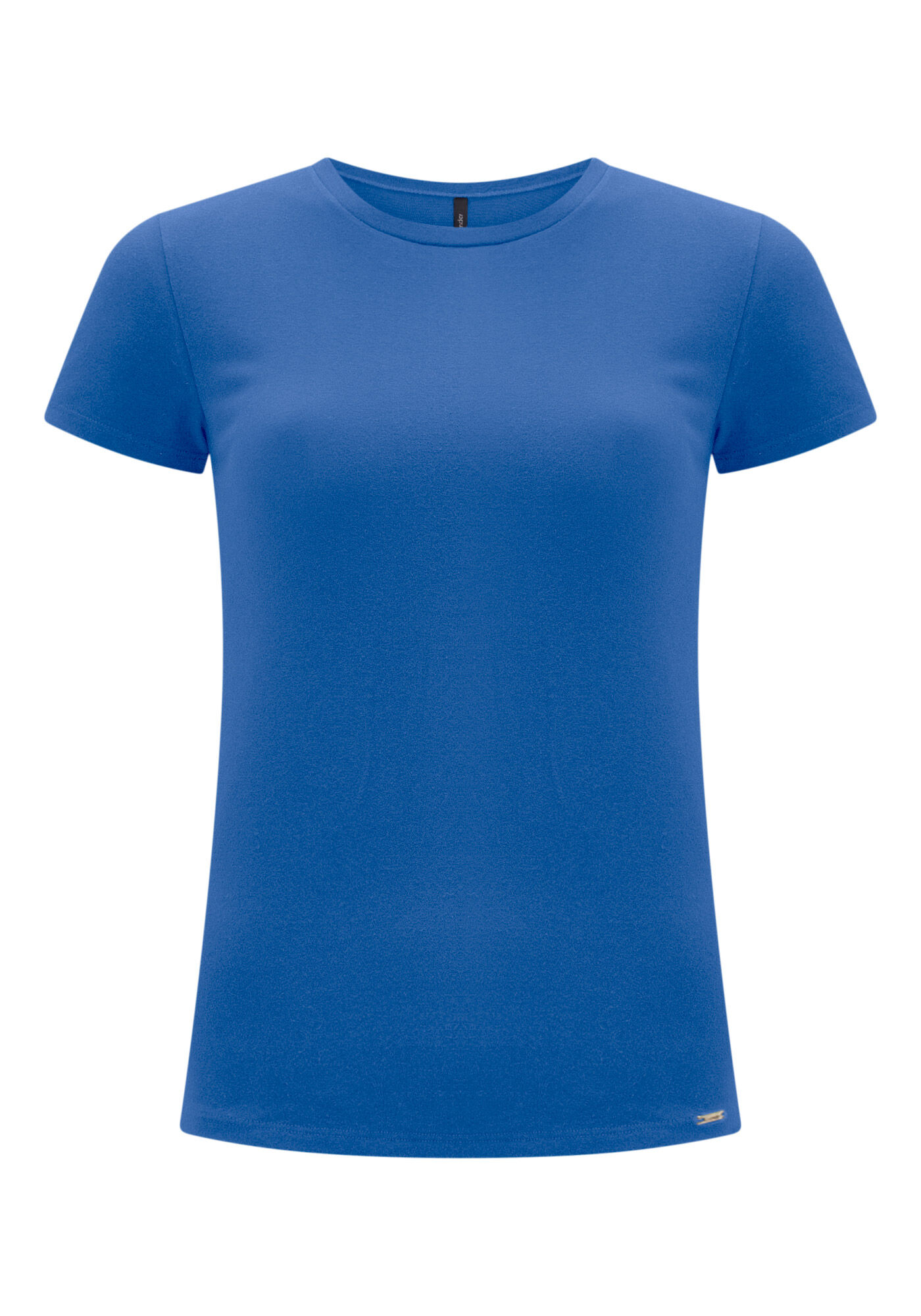 Blusa B&aacute;sica de Mangas Curtas Em Malha De Algod&atilde;o E Elastano, , large.