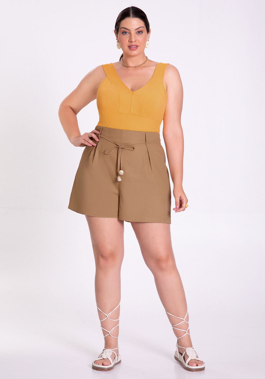 Blusa Plus Size Canelada com Recorte Busto, . Blusa Plus Size Canelada com Recorte Busto, , large.