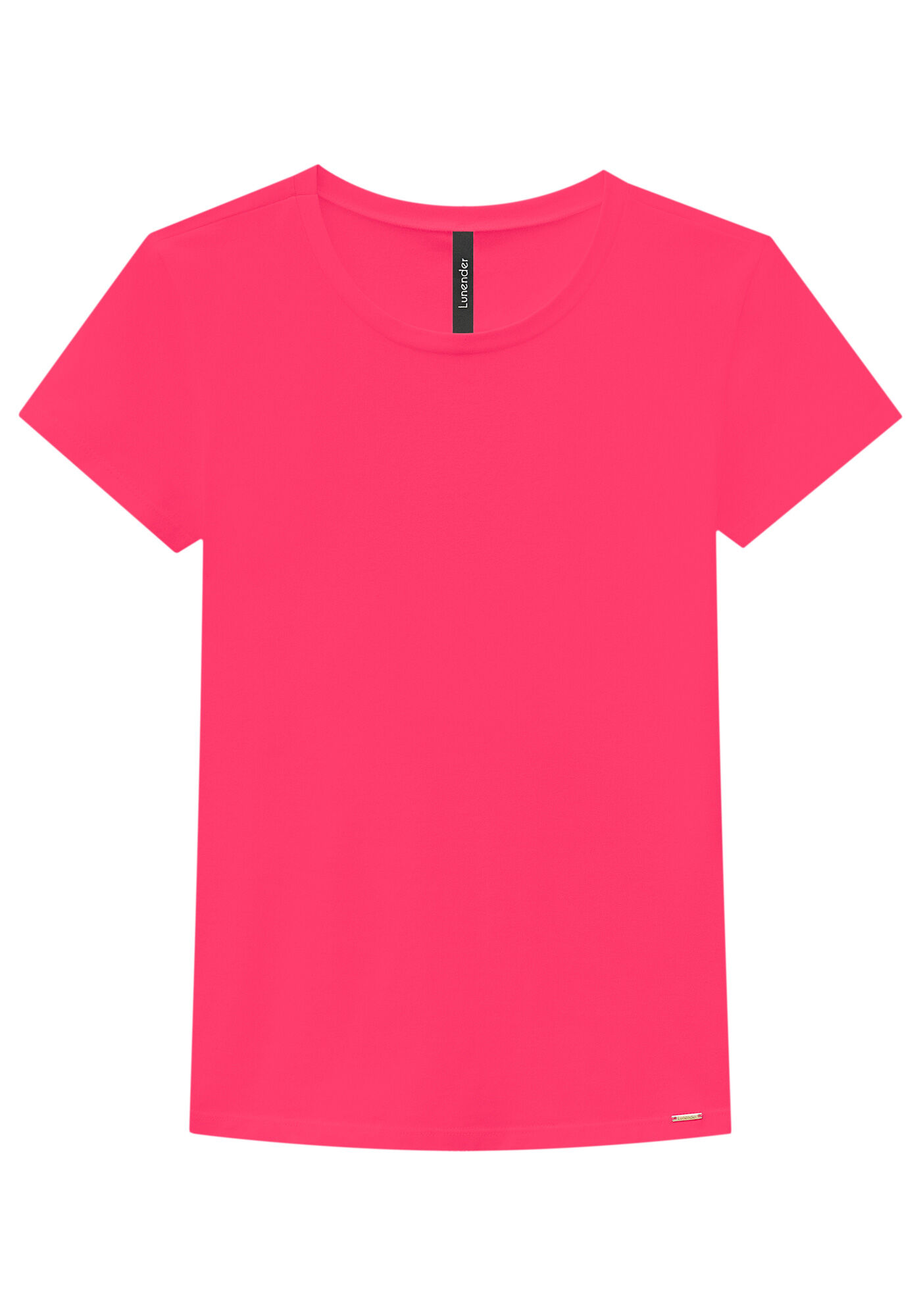 Blusa B&aacute;sica de Mangas Curtas Em Malha De Algod&atilde;o E Elastano, , large.