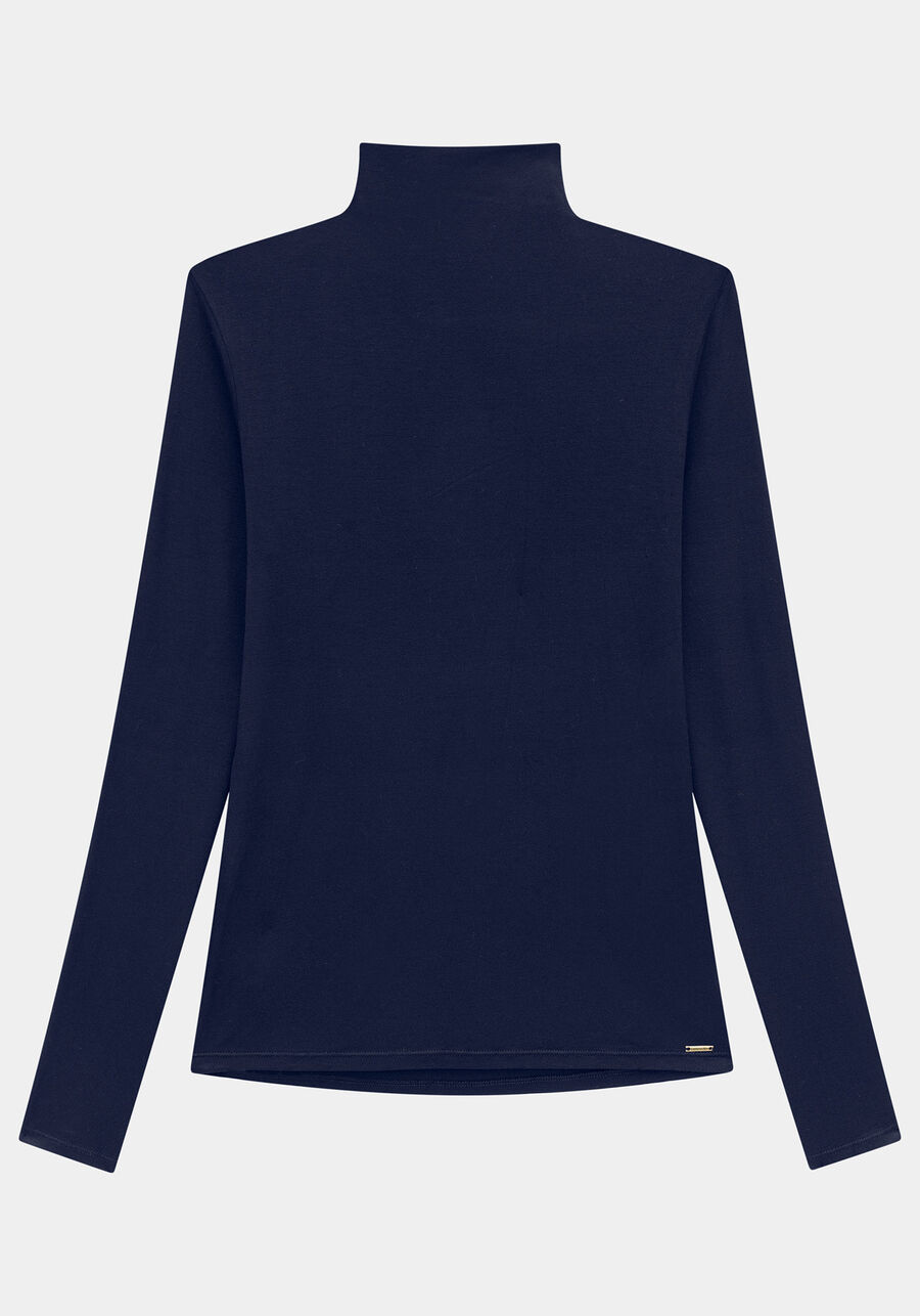 Blusa Básica Com Mangas Longas E Gola Alta Em Malha, . Blusa Básica Com Mangas Longas E Gola Alta Em Malha, , large.