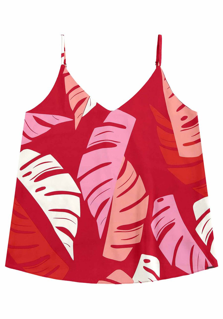 Regata Estampada em Tecido, VERMELHO NOBRE. Regata Estampada em Tecido, VERMELHO NOBRE, large.