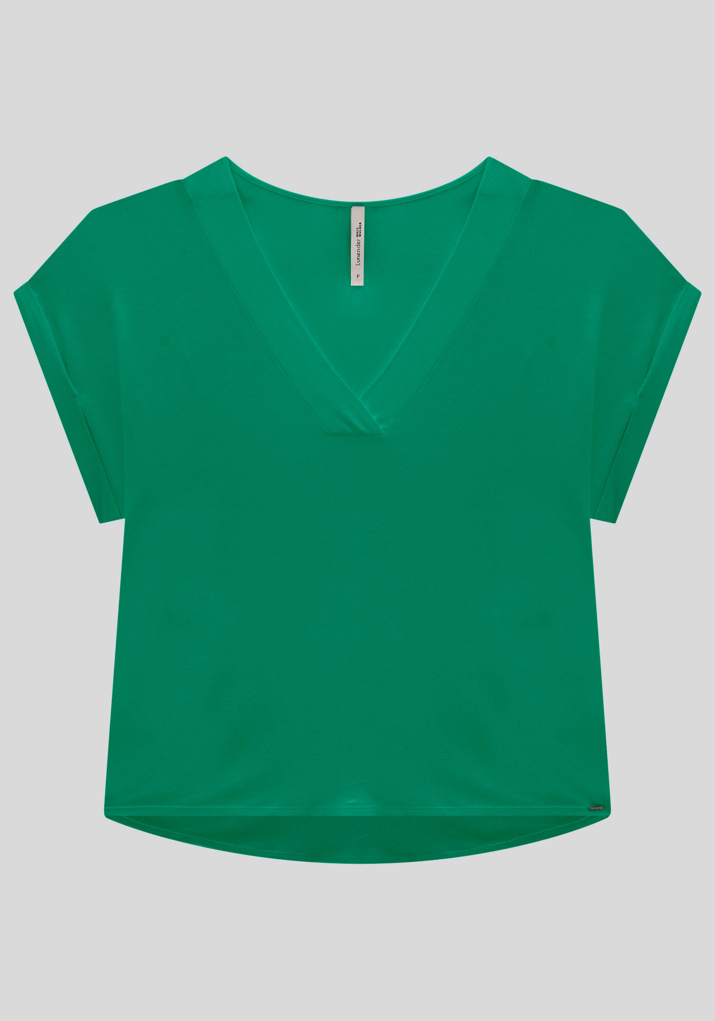 Blusa Plus Size em Malha Viscose com Decote V, , large.