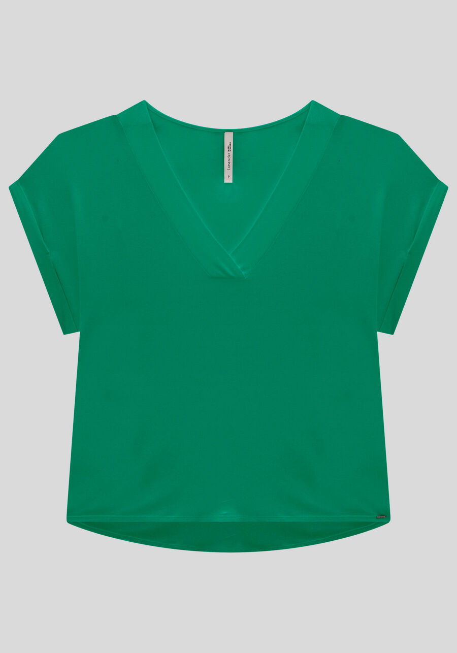 Blusa Plus Size em Malha Viscose com Decote V, . Blusa Plus Size em Malha Viscose com Decote V, , large.