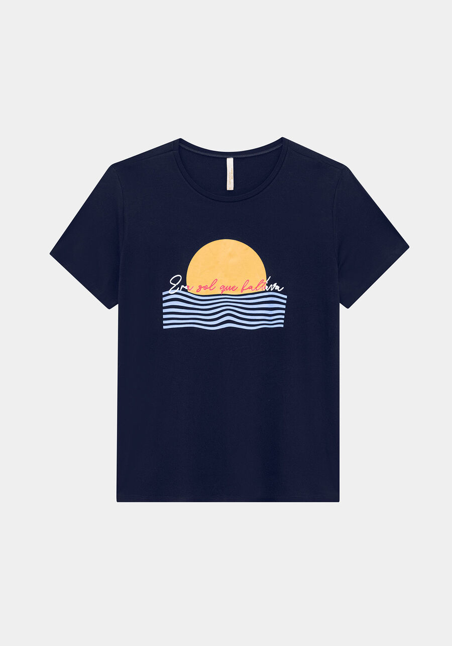 T-Shirt Era Sol Plus Size MalhaViscose, MARINHO ACTION. T-Shirt Era Sol Plus Size MalhaViscose, MARINHO ACTION, large.