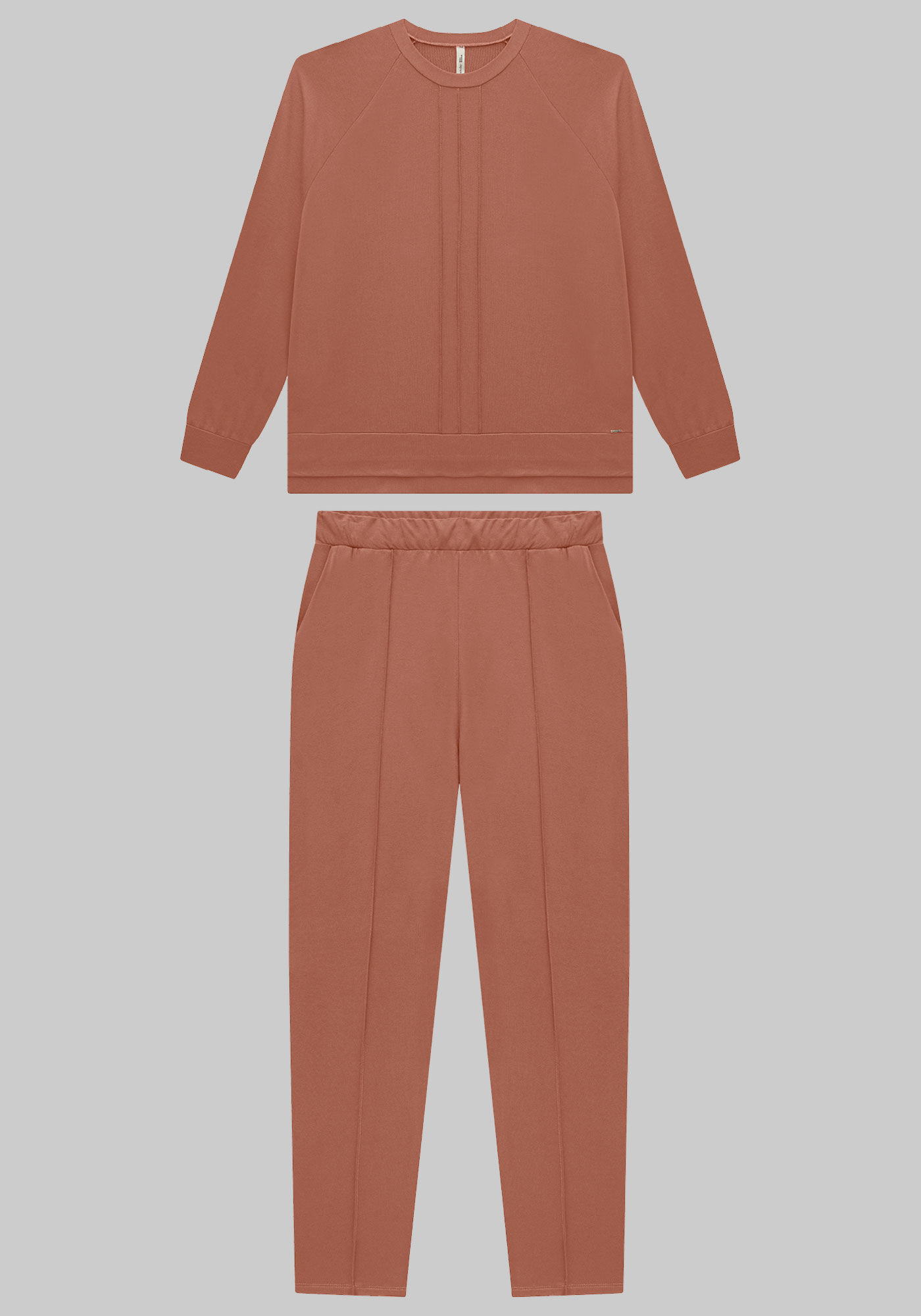 Conjunto Plus Size em Moletom Leve com Nervuras, , large.