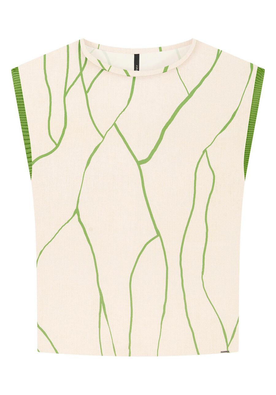 Blusa em Viscose com Detalhe Retilínea, . Blusa em Viscose com Detalhe Retilínea, , large.