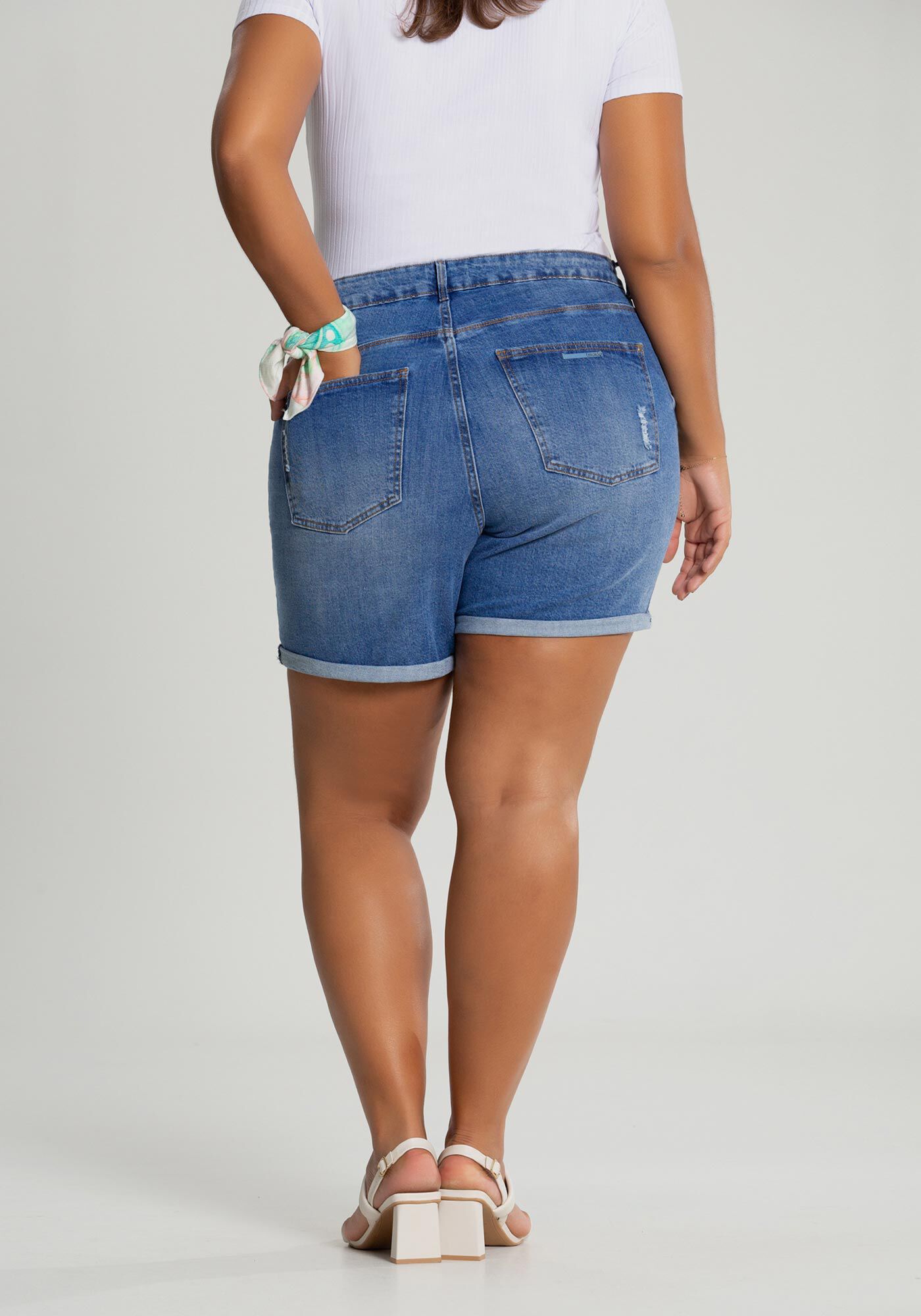 Plus size boyfriend jean shorts sales
