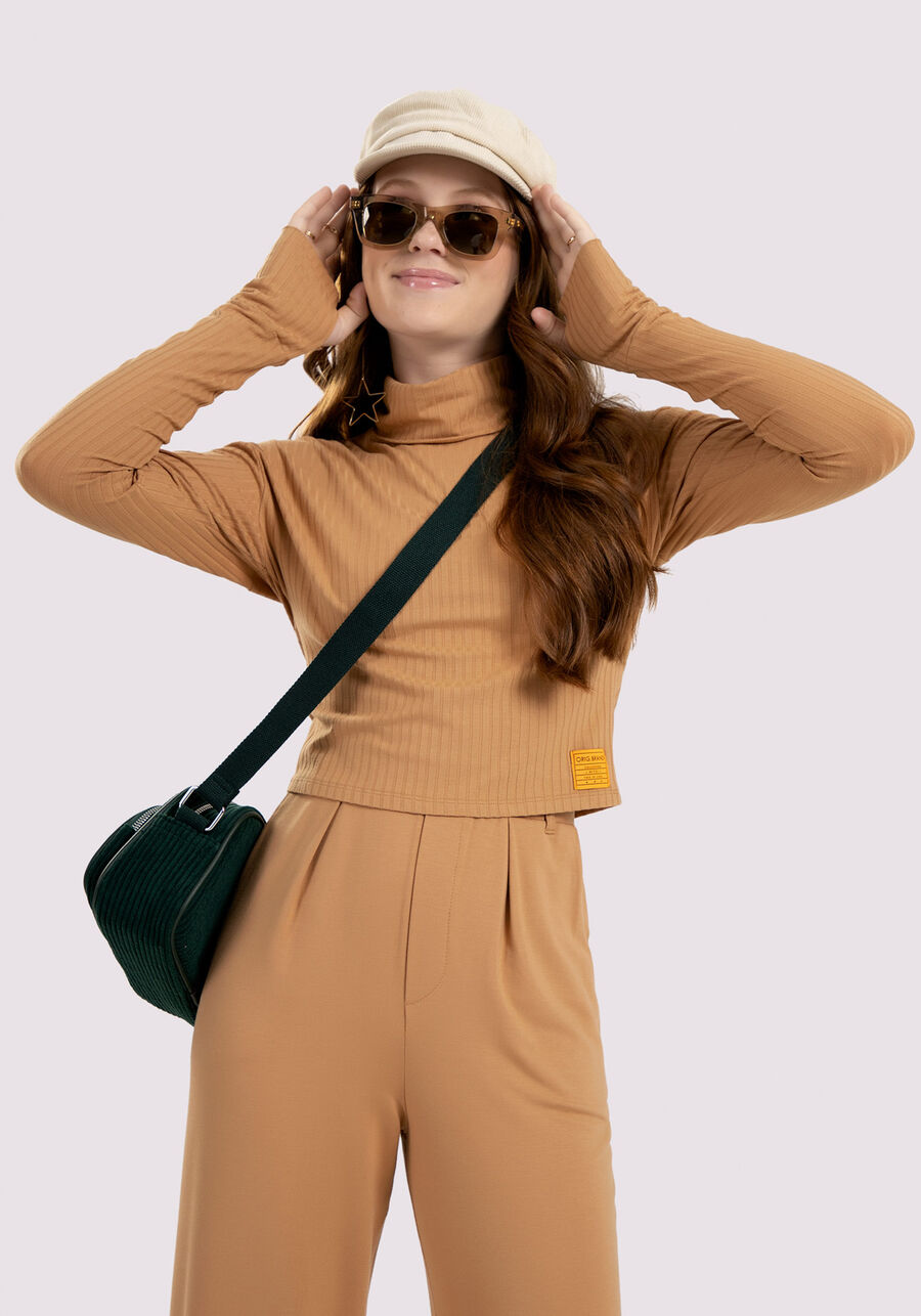 Blusa Manga Longa Juvenil Canelada com Detalhe Gola, . Blusa Manga Longa Juvenil Canelada com Detalhe Gola, , large.