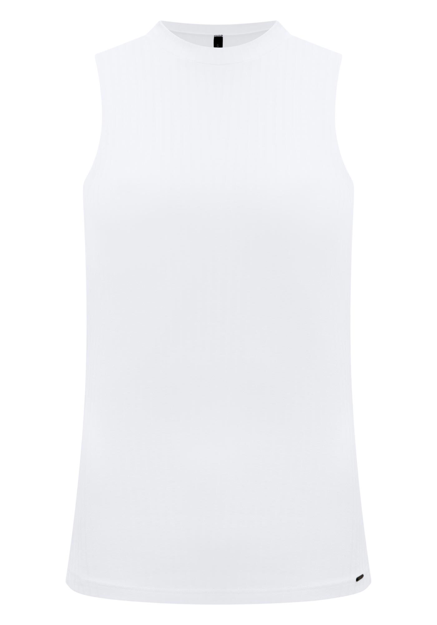 Blusa Regata B&aacute;sica Em Malha Canelada Respons&aacute;vel, BRANCO, large.