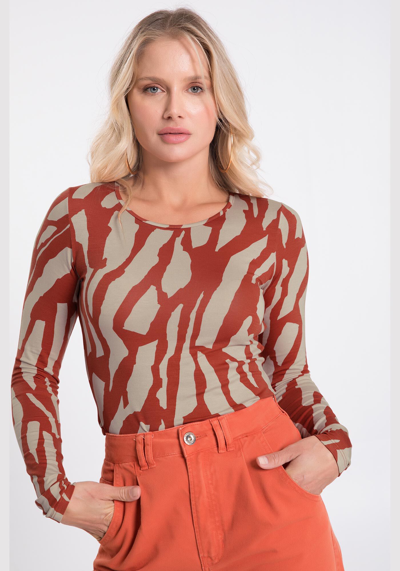 Blusa com shop manga longa