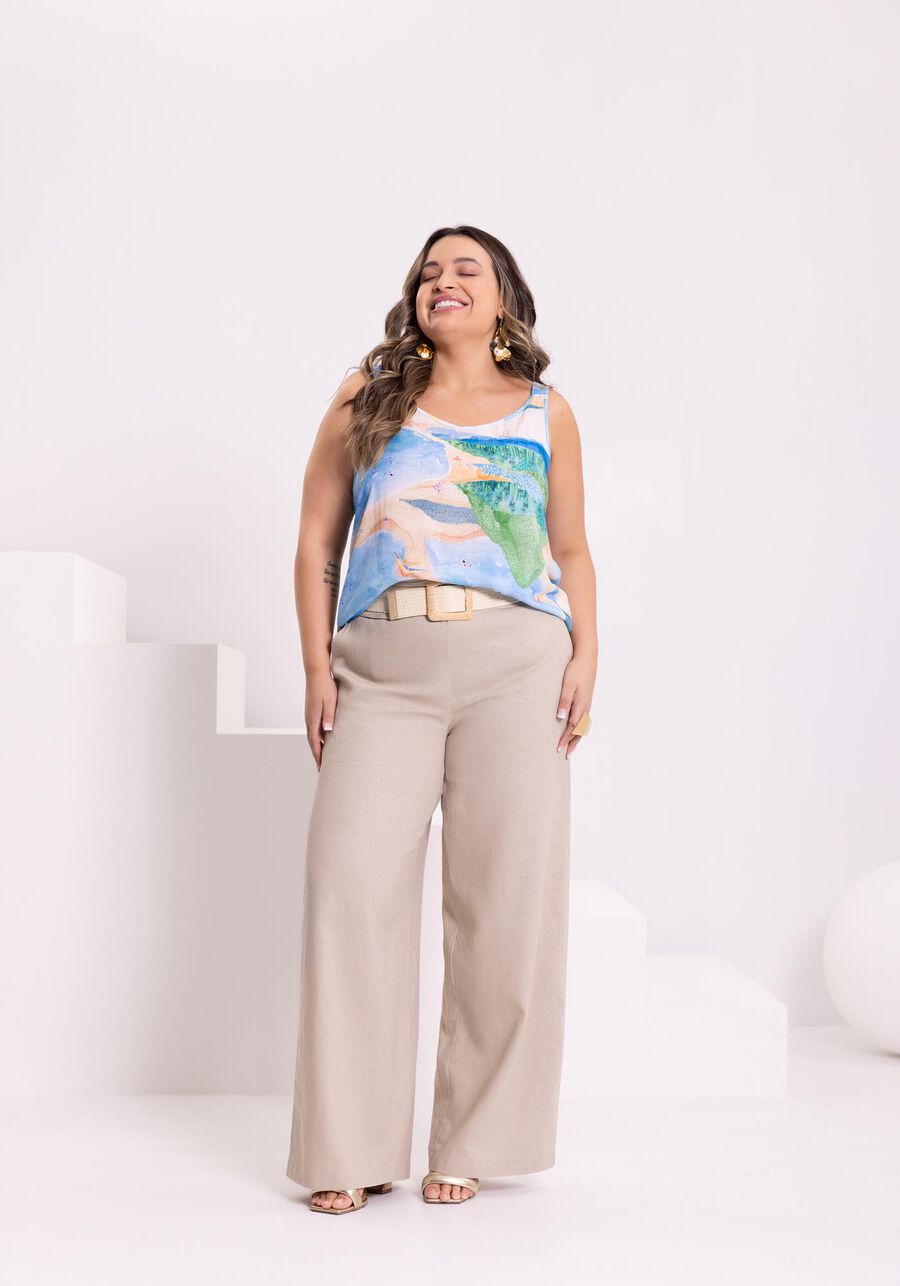 Blusa De Alças Com Decote V Em Viscose Responsável, . Blusa De Alças Com Decote V Em Viscose Responsável, , large.