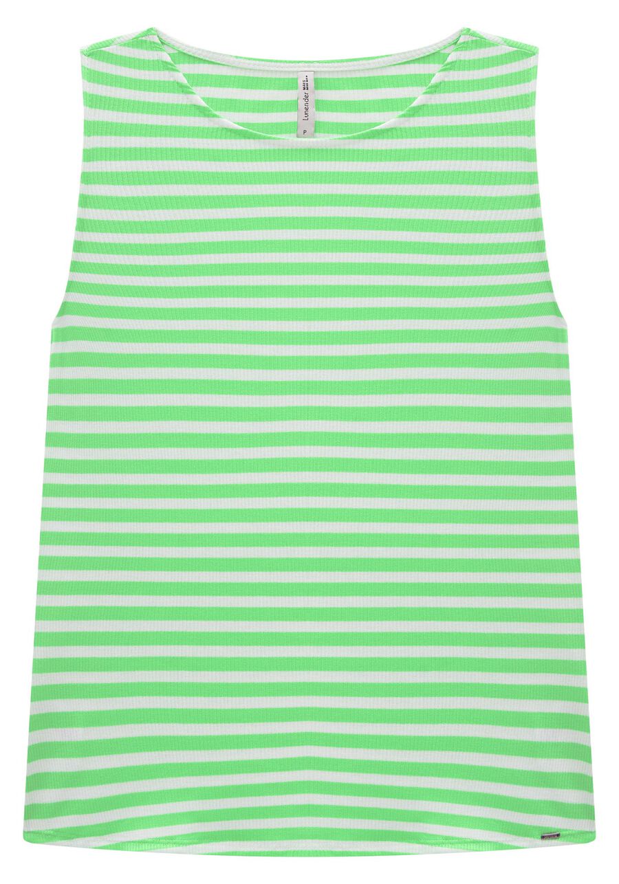 Regata Plus Size Canelada Listrada com Decote Redondo, VERDE JADE. Regata Plus Size Canelada Listrada com Decote Redondo, VERDE JADE, large.